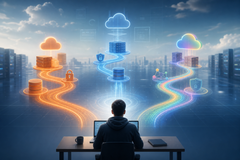 Capa do post: AWS, Azure ou GCP: qual certificação faz mais sentido para quem está começando