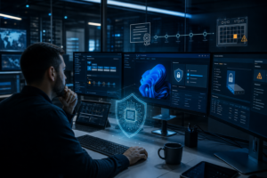 Imagem editorial sobre parque Windows com Secure Boot, firmware antigo, BitLocker e risco operacional antes do prazo de junho de 2026.