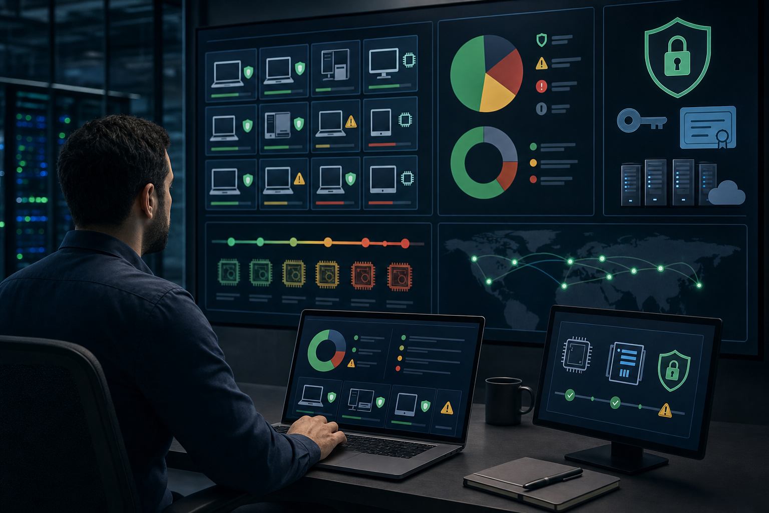 Checklist visual de risco em frota Windows com firmware antigo e BitLocker