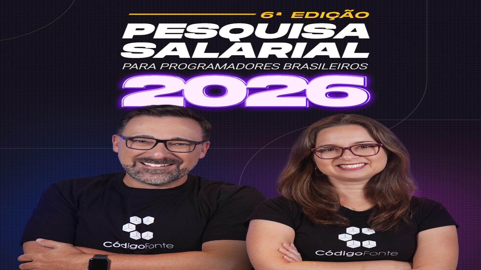 Thumbnail da Pesquisa Salarial de Programadores 2026, usada como imagem contextual do levantamento do Código Fonte TV