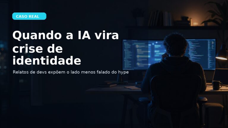Card editorial sobre dois relatos de desenvolvedores que descrevem perda de identidade profissional com o avanço da IA no trabalho de software