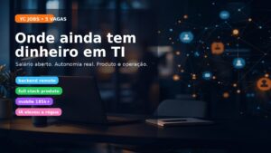 Card editorial sobre cinco vagas do YC Jobs com salário aberto mostrando onde ainda tem dinheiro em TI em 2026