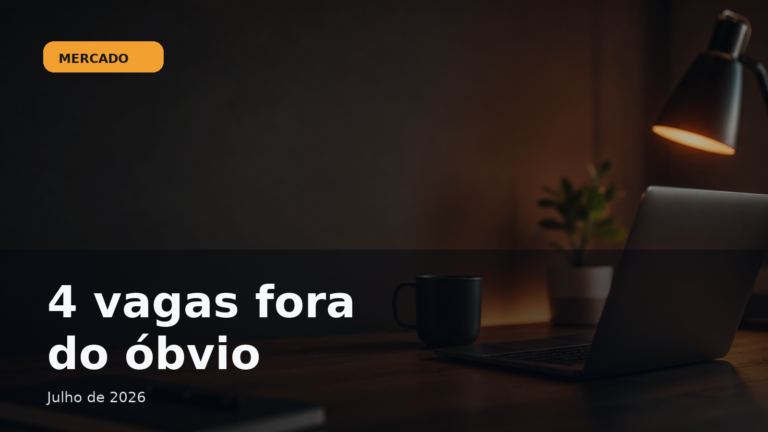 Capa editorial do Vivendo de TI com o texto 4 vagas fora do óbvio, sobre oportunidades de tecnologia em 2026.