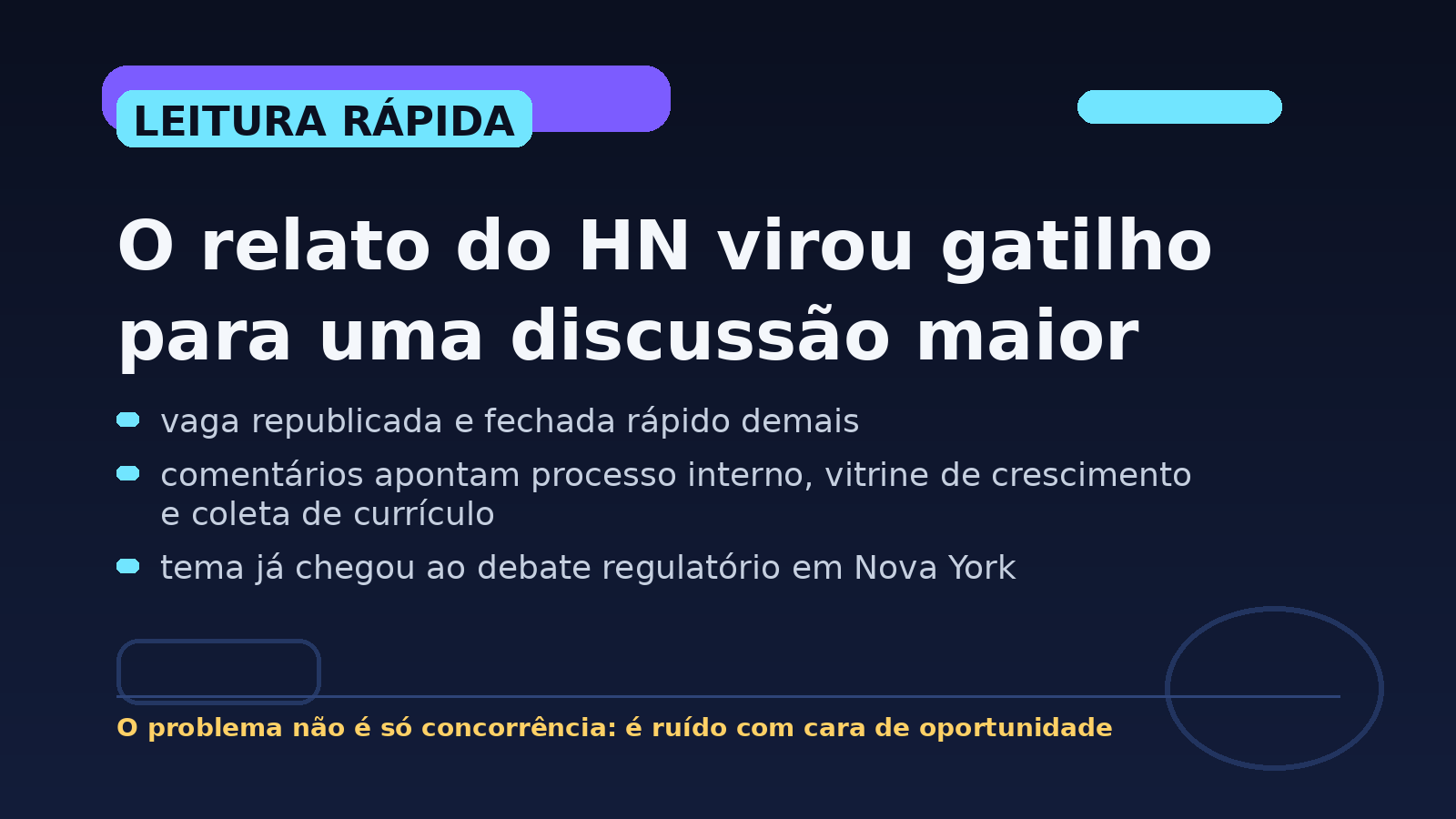 Resumo visual do caso de ghost jobs no LinkedIn