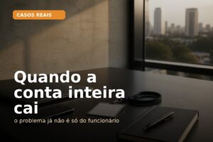 Capa do Vivendo de TI sobre o risco de uma conta crítica de plataforma cair quando o controle de acesso é frágil.