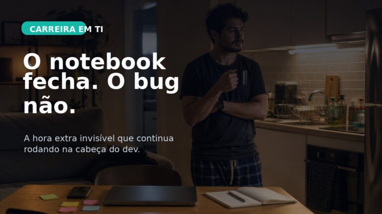 Capa do Vivendo de TI sobre a hora extra invisível do desenvolvedor depois que o expediente acaba.