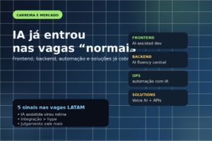 Card editorial do Vivendo de TI mostrando que IA já virou requisito em vagas LATAM fora do cargo de IA.