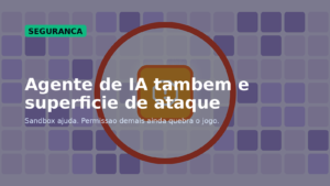 Capa editorial sobre agente de IA como superfície de ataque em ambiente de desenvolvimento