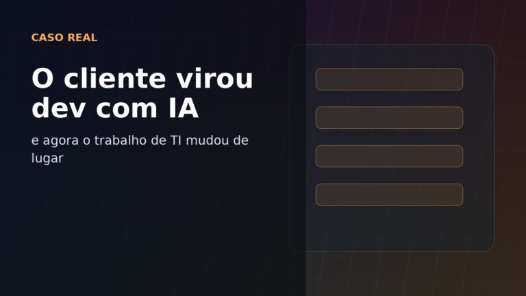 Capa editorial sobre cliente usando IA para app, marketing e reviews