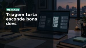 Capa editorial contextual sobre triagem de candidatos em vagas de tecnologia por ATS