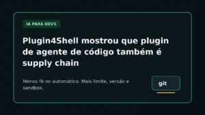 Ilustração editorial sobre Plugin4Shell e agentes de código