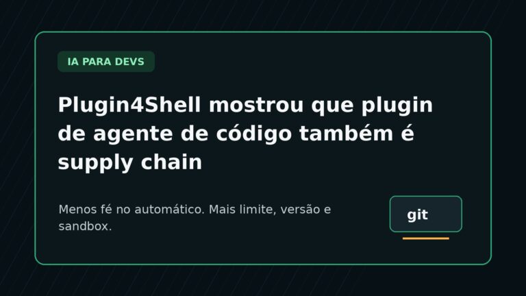 Ilustração editorial sobre Plugin4Shell e agentes de código